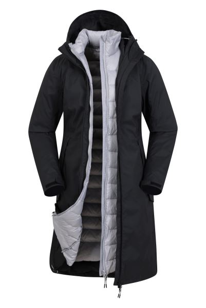 Denali Extreme Womens 3 In 1 Down Jacket Black Collections Mountain Warehouse