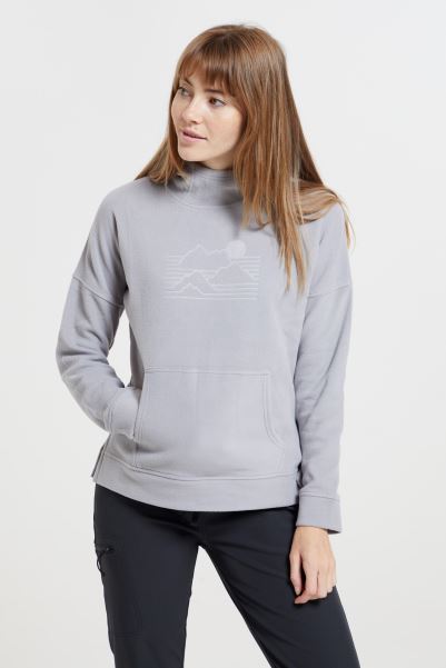 Light-Grey Collections Womens Embossed Fleece Hoodie Mountain Warehouse