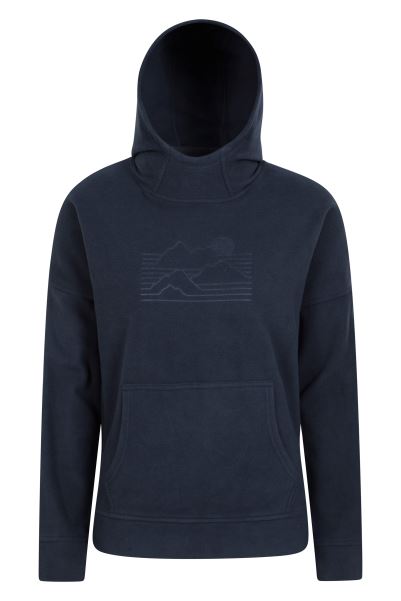 Womens Embossed Fleece Hoodie Origins Mountain Warehouse Navy