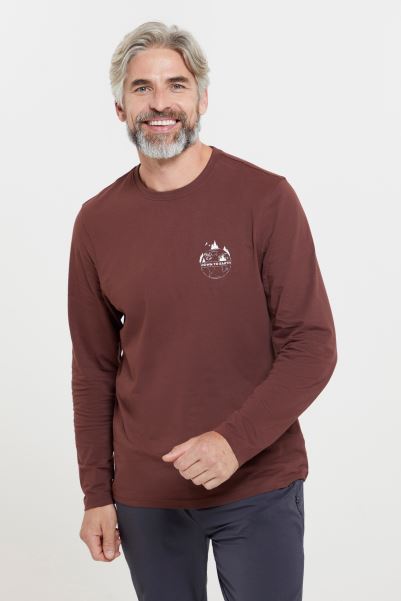 Collection Down To Earth Mens Organic T-Shirt Burgundy Mountain Warehouse