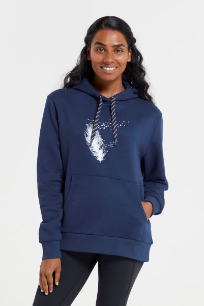 Feather Womens Printed Hoodie Original Navy Mountain Warehouse