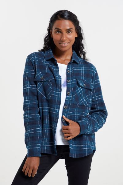 Origin Teal Amber Womens Flannel Shirt Mountain Warehouse