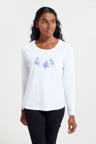 Watercolour Trees Womens Printed T-Shirt Origins White Mountain Warehouse