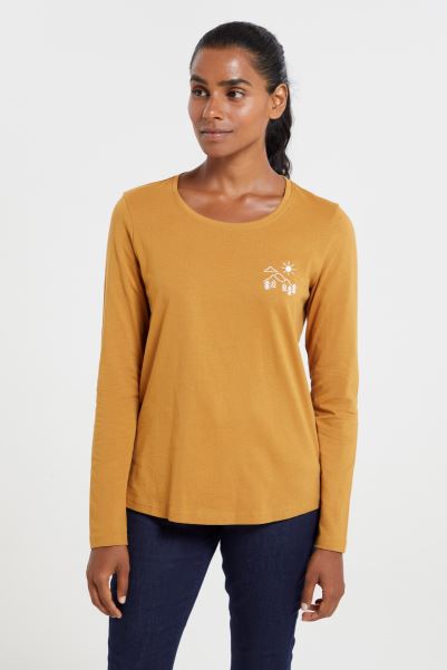 Mountain Warehouse Embroidered Mountain Logo Womens Top Origins Mustard