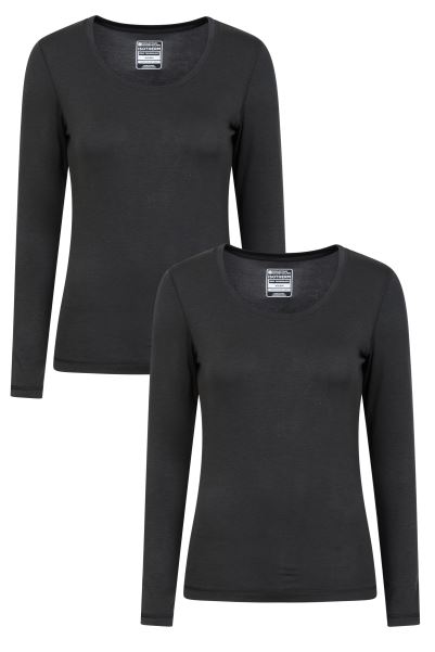 Mountain Warehouse Keep The Heat Womens Round Neck Top - Multipack Brands Black
