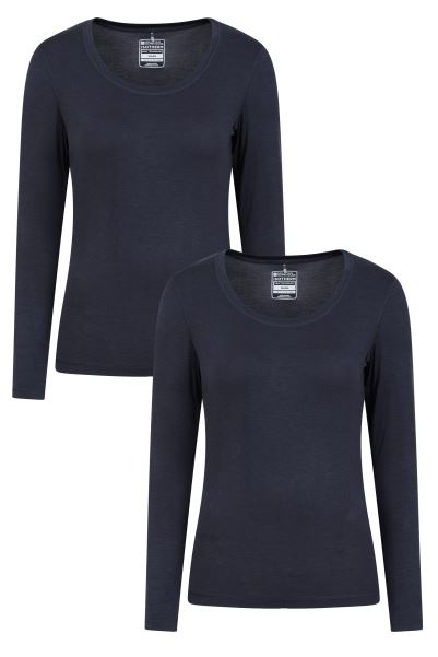 Navy Keep The Heat Womens Round Neck Top - Multipack Mountain Warehouse Fashion