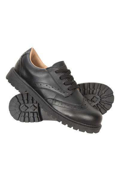 Mountain Warehouse Playground Kids Brogue School Shoes Best Black
