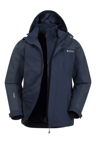 Hot Navy District Extreme Mens 3 In 1 Waterproof Jacket Mountain Warehouse