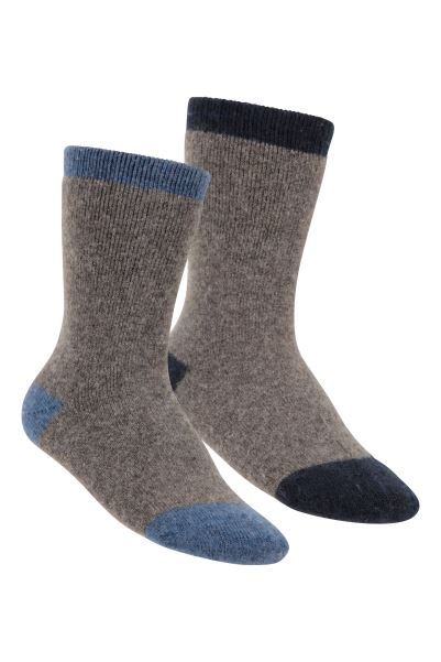 Mountain Warehouse Merino Explorer Kids Mid-Calf Socks Blue Collection