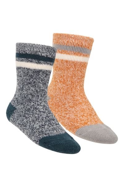Blue Brands Melange Kids Grippi Socks 2-Pack Mountain Warehouse