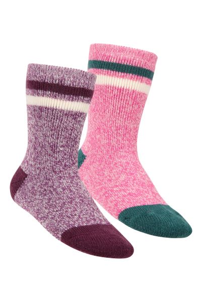 Best Melange Kids Grippi Socks 2-Pack Mountain Warehouse Pink