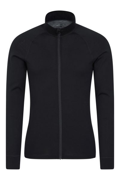 Black Collections Mountain Warehouse Merino Mens Full-Zip Top