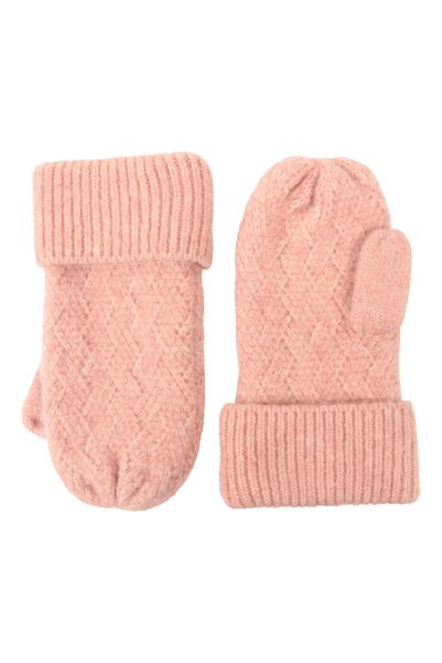 Mountain Warehouse Pink New Recycled Cross-Knit Womens Mittens
