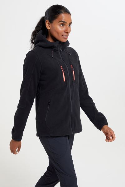 Black Best Mountain Warehouse Wyvis Womens Full Zip Fleece Hoodie