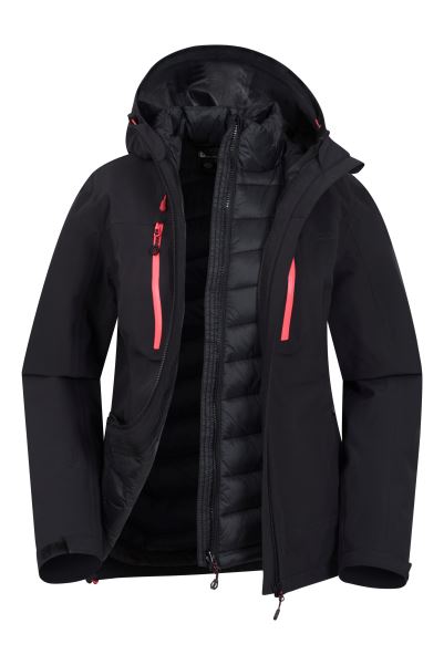 Black Fashion Mountain Warehouse Edge Extreme Womens 3 In 1 Waterproof Jacket
