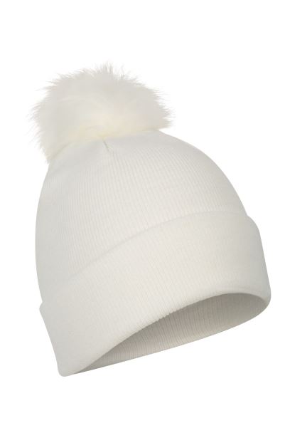Mountain Warehouse New Zermatt Womens Ski Pom Beanie White