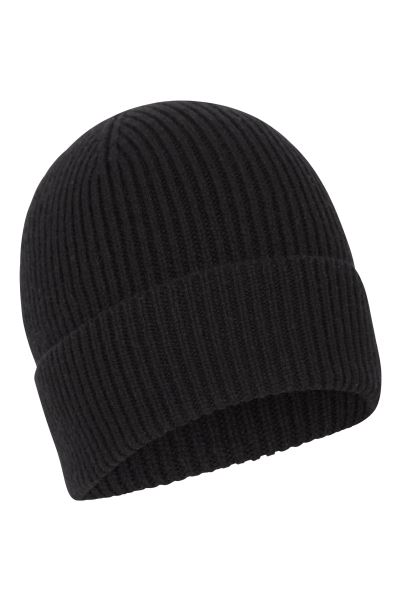 Mountain Warehouse Black Merino Beanie Hat Best