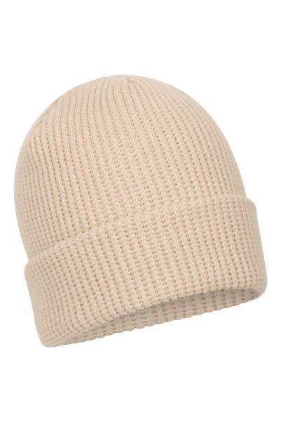 Salcombe Mens Waffle Knit Beanie Origins Mountain Warehouse Beige