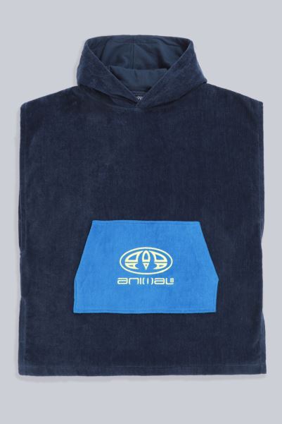 Mountain Warehouse Navy Animal Finn Kids Towelling Poncho Original