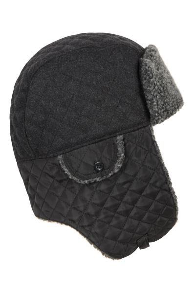 Brunswick Quilted Trapper Hat Hot Mountain Warehouse Charcoal