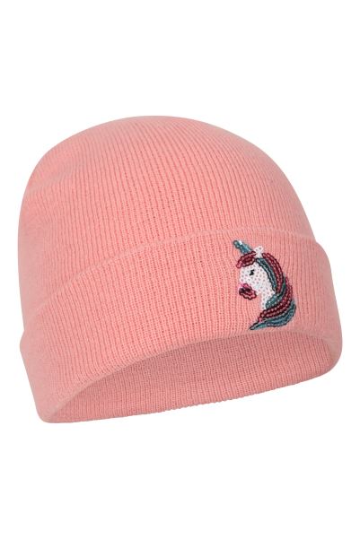 Origin Mountain Warehouse Sequin Kids Knitted Beanie Pink
