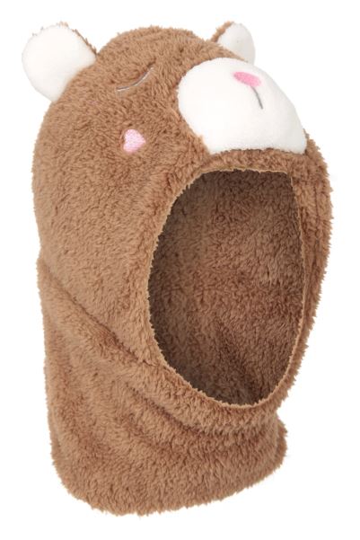 Brown Best Mountain Warehouse Cosy Bear Kids Hooded Balaclava