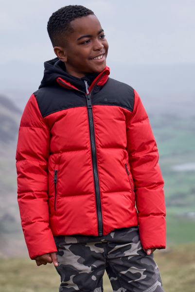 Mountain Warehouse Hot Red Voltage Extreme Kids Rds Down Jacket
