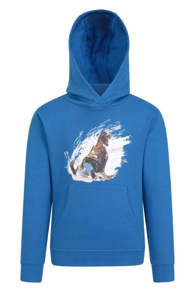 Mountain Warehouse Dino Snow Mobile Kids Organic Hoodie Collections Cobalt