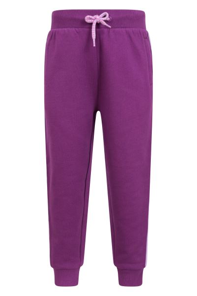 Kids Stripe Pull-On Fleece Joggers Collections Mountain Warehouse Purple