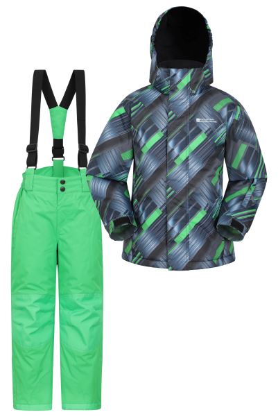 Mountain Warehouse Kids Printed Ski Jacket & Pant Set Dark-Green Origin
