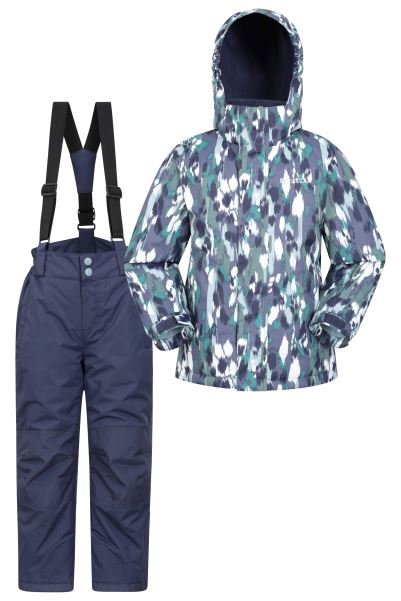 Khaki Kids Printed Ski Jacket & Pant Set New Mountain Warehouse
