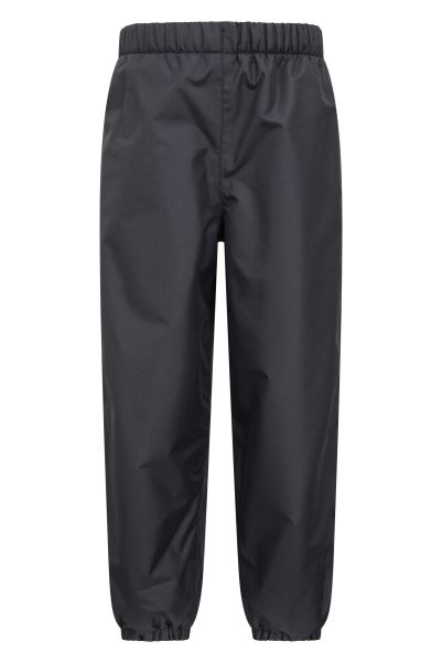 Mountain Warehouse Best Black Ripstop Kids Waterproof Fleece Lined Trousers