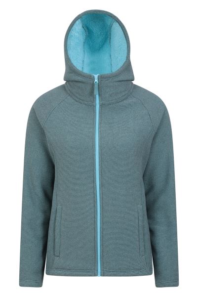 Mountain Warehouse Hebridean Womens Fur Lined Fleece Hoodie Brands Blue