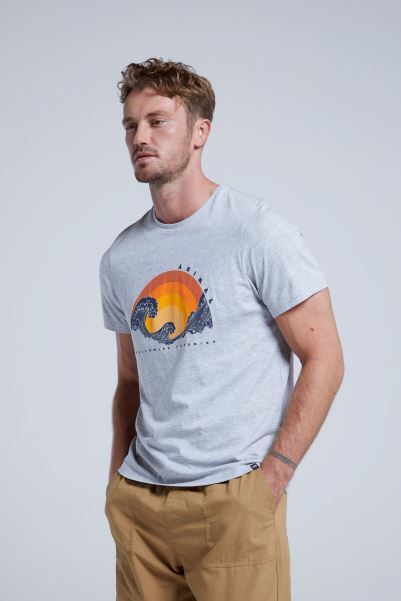 Light-Grey Animal Jacob Mens Organic T-Shirt Mountain Warehouse Fashion