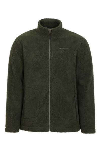 Mountain Warehouse Khaki Sherpa Mens Windproof Fleece Jacket Brand