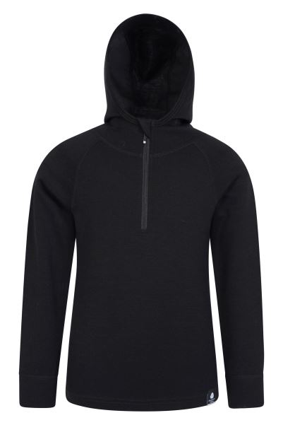 Merino Kids Pullover Hoodie Mountain Warehouse Fashion Black