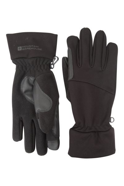 Softshell Womens Touchscreen Gloves Best Black Mountain Warehouse