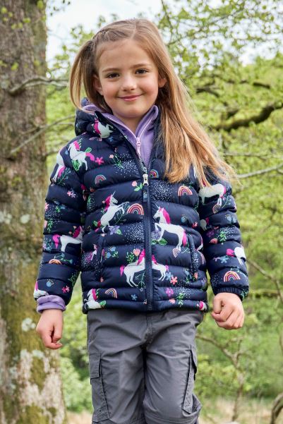 Seasons Printed Kids Padded Jacket Mountain Warehouse Blue Brands