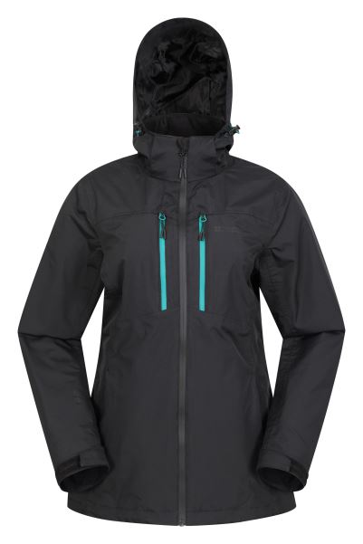 Mountain Warehouse Black Rainforest Ii Extreme Womens Waterproof Jacket Brands