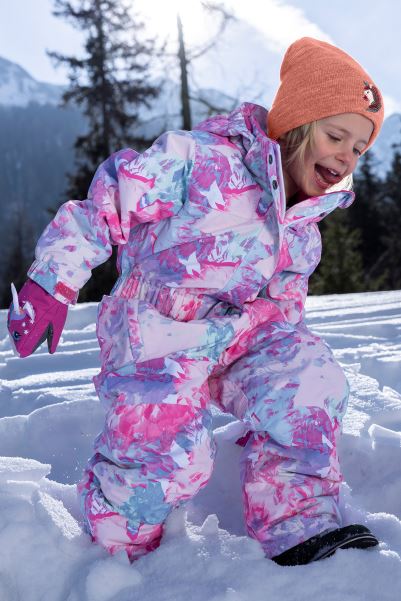 Mountain Warehouse Fashion Cloud Printed Kids All In One Snowsuit Bubble-Gum