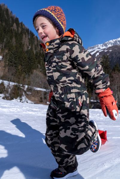 Camouflage Cloud Printed Kids All In One Snowsuit Best Mountain Warehouse
