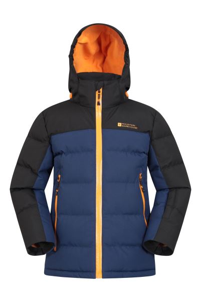 Padded Contrast Ii Kids Ski Jacket Mountain Warehouse Navy New