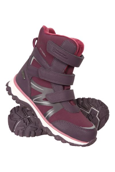 Dark-Purple Slope Kids Softshell Adaptive Snow Boots Collections Mountain Warehouse