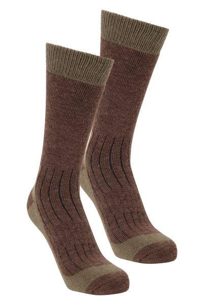 Fashion Khaki Mountain Warehouse Explorer Mens Merino Thermal Socks