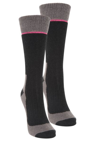 Collection Explorer Womens Merino Thermal Socks 2-Pack Black Mountain Warehouse
