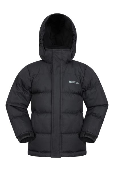 Black Snow Ii Kids Water Resistant Padded Jacket Collection Mountain Warehouse