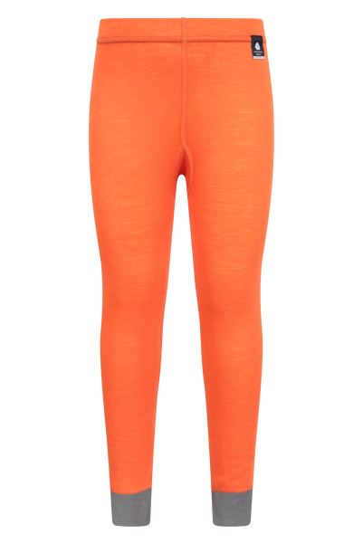 Orange Merino Kids Baselayer Pants Mountain Warehouse Best