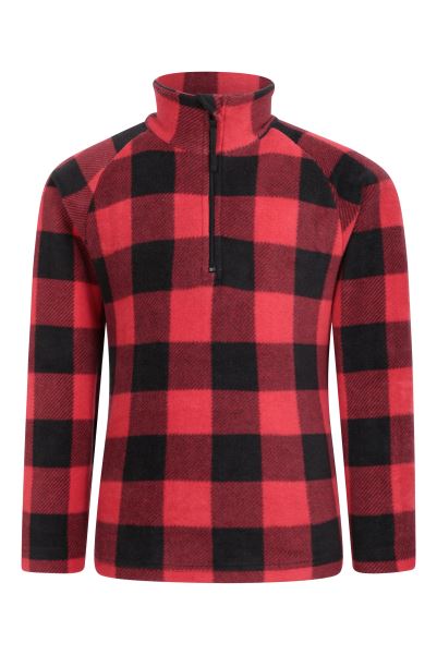 Mountain Warehouse Cross-Hatch Fashion Pursuit Printed Kids Half-Zip Fleece