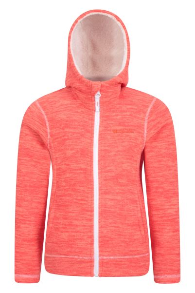 Snowdonia Ii Kids Borg Lined Hoodie Mountain Warehouse Fiery-Coral Collections
