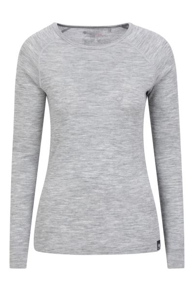 Light-Grey Merino Womens Thermal Top Ii New Mountain Warehouse